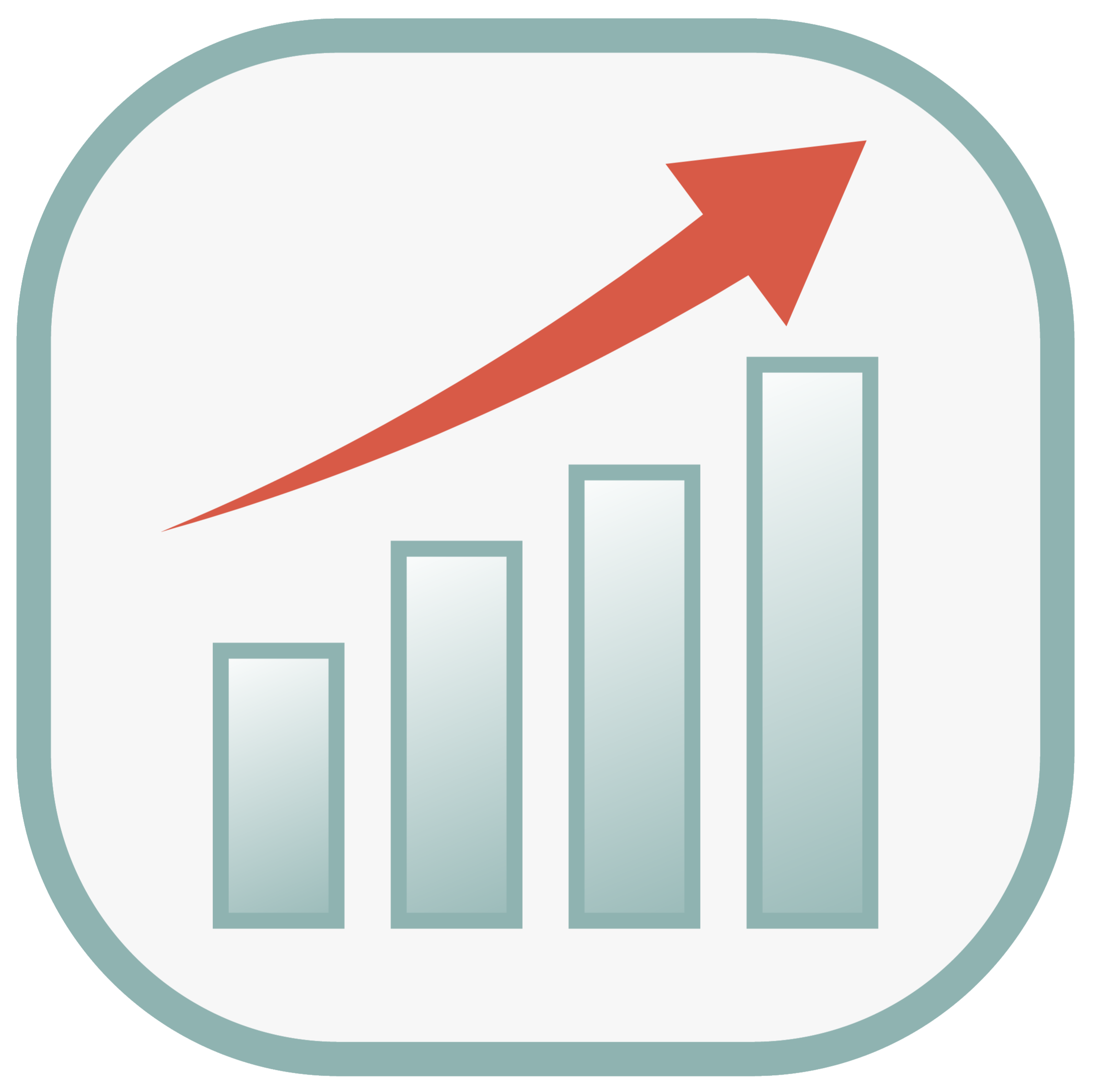 Icon of a bar graph with a rising arrow, representing how PivotPoint's services help accelerate your construction business's growth.