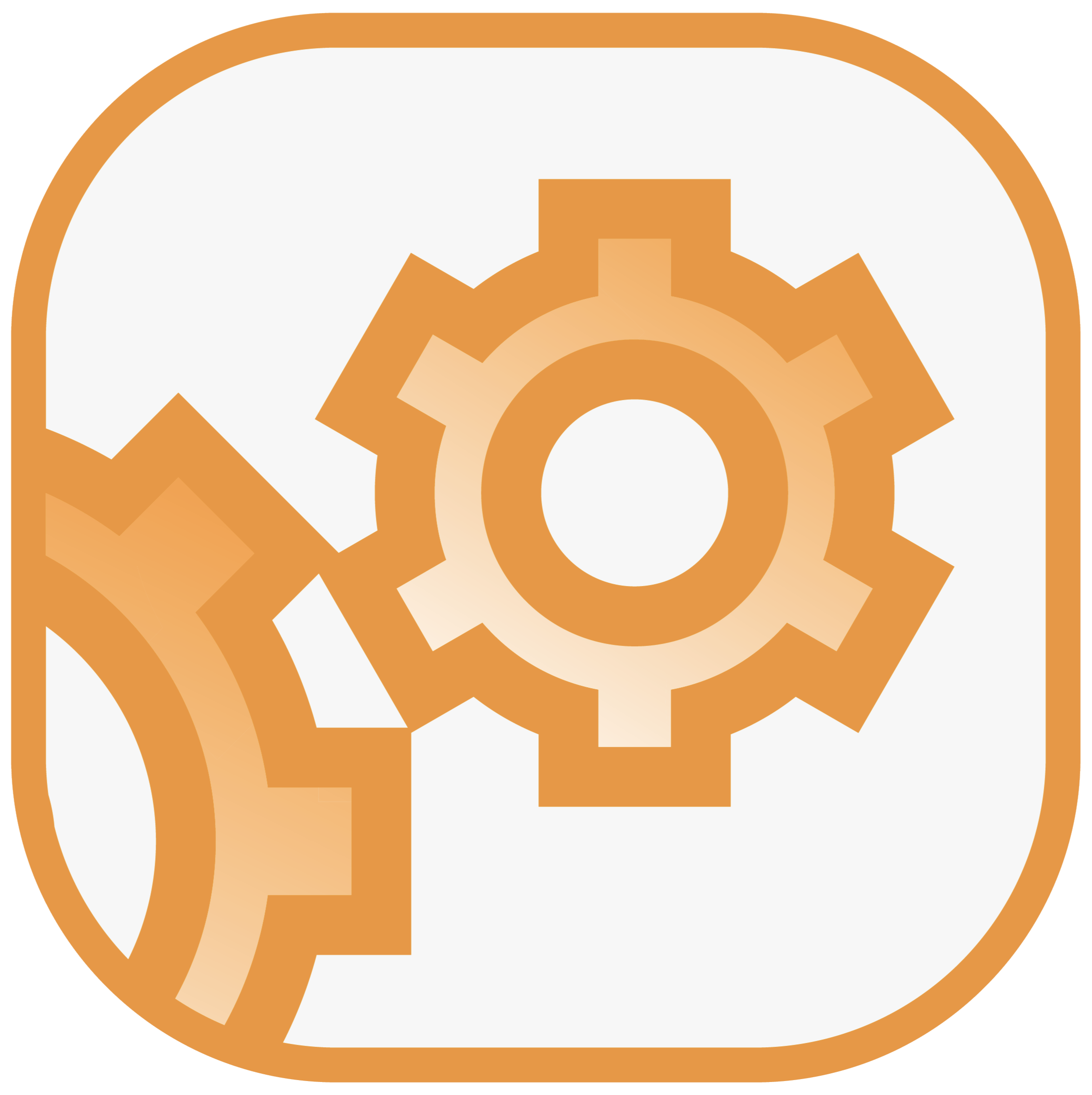 Icon for the Professional Operations service tier, a simple gear connection to represent daily project management.