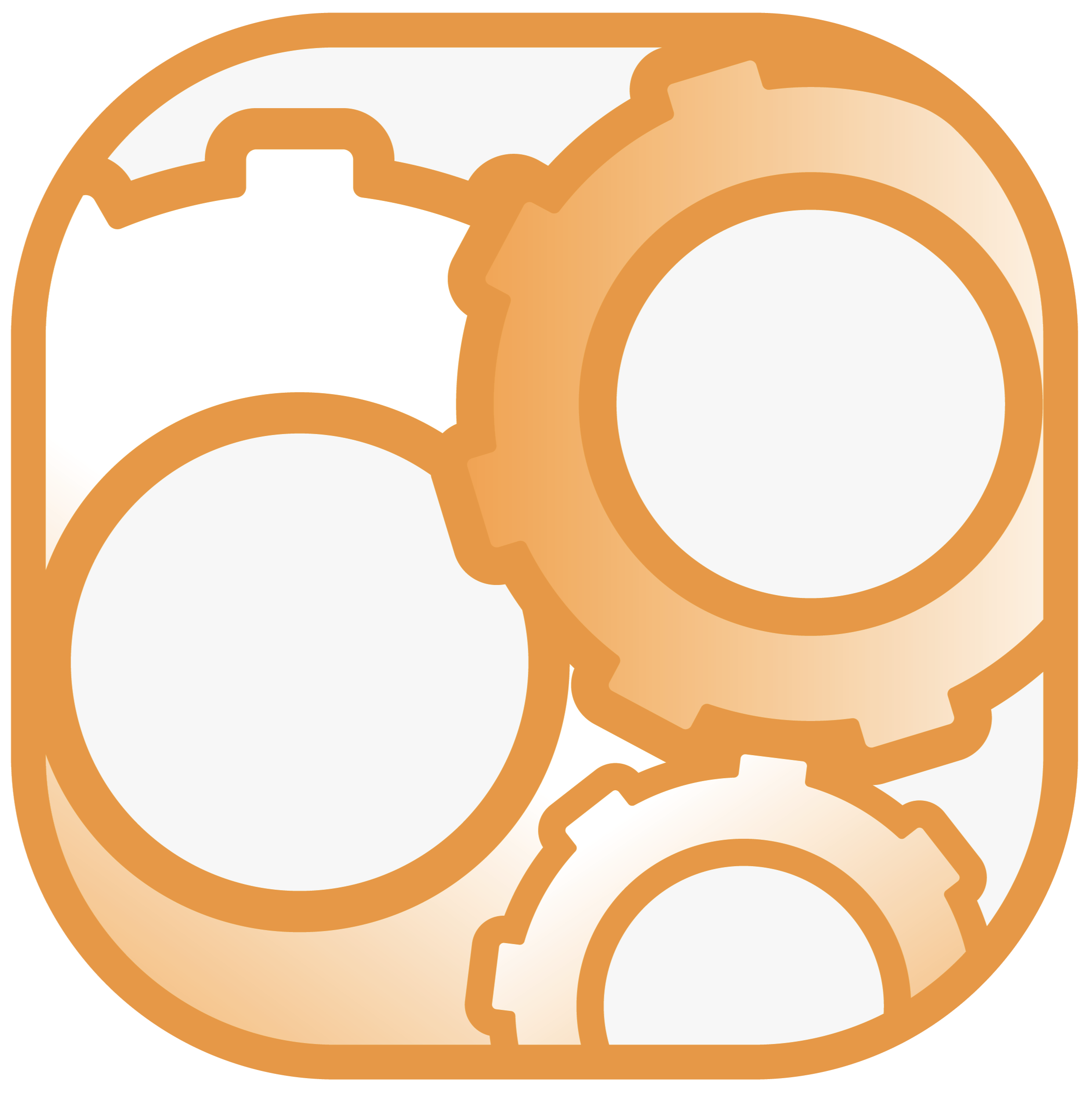 Icon for the Complete Operations service tier, showing multiple interlocking gears to represent a fully integrated back-office.