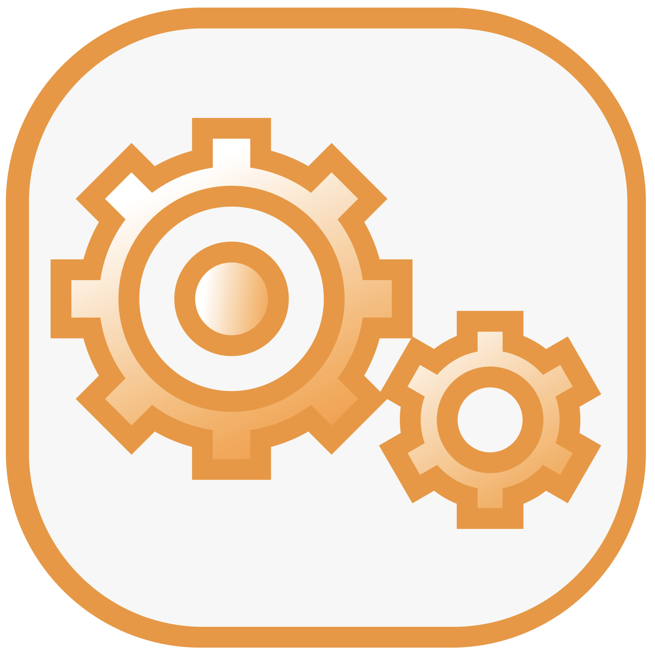 Icon for the Professional Operations service package, with two gears symbolizing daily project management and oversight.